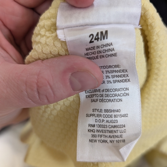 Blueberi Boulevard Easter Pastel Butter Yellow Bow Flower Button Coat. Size 24mo - Picture 4 of 5